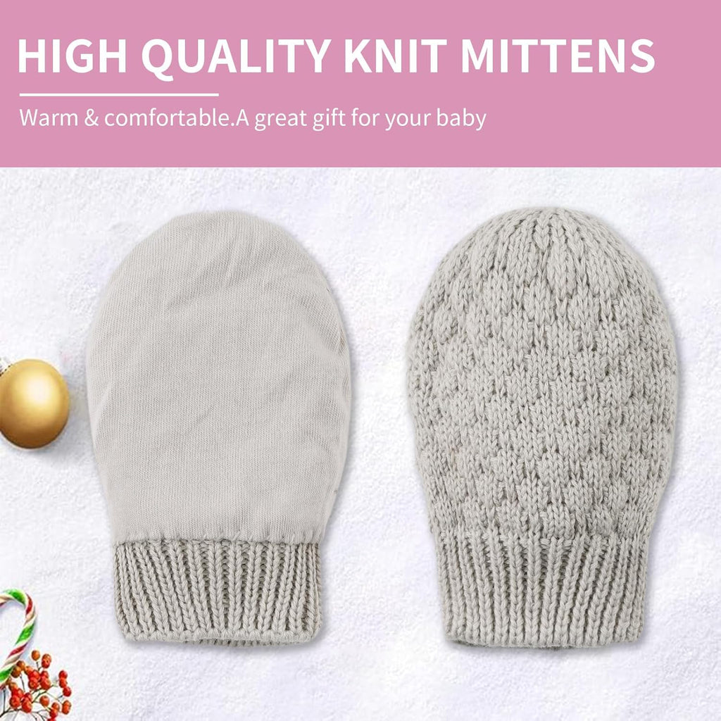 Baby Knit Mittens Toddler Boys Girls Gloves Winter Infant Newborn No Scratch Mitten 0-3 Years