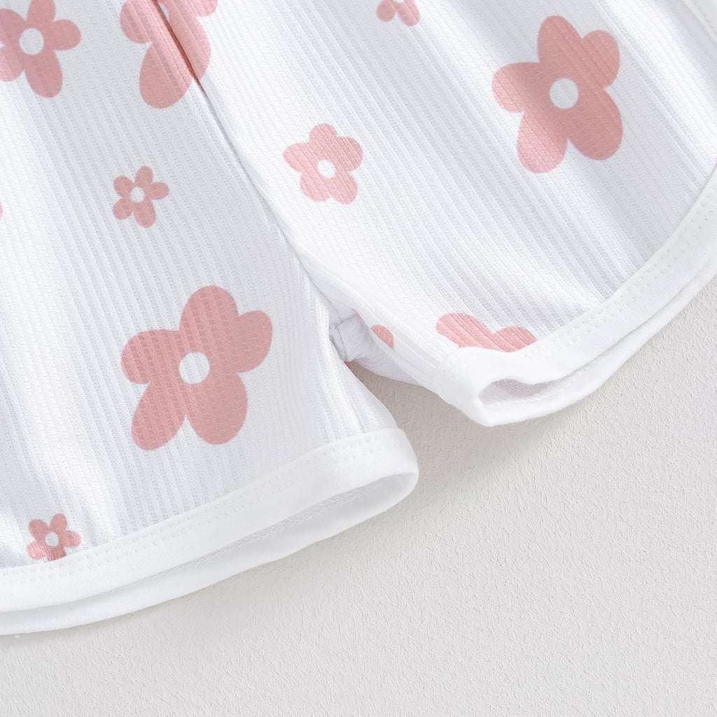 WZTYYDS Toddler Baby Girl Summer Clothes Floral Romper Tie-Up Strap Halter Jumpsuit Infant Summer Sling Playsuit 6M-3T