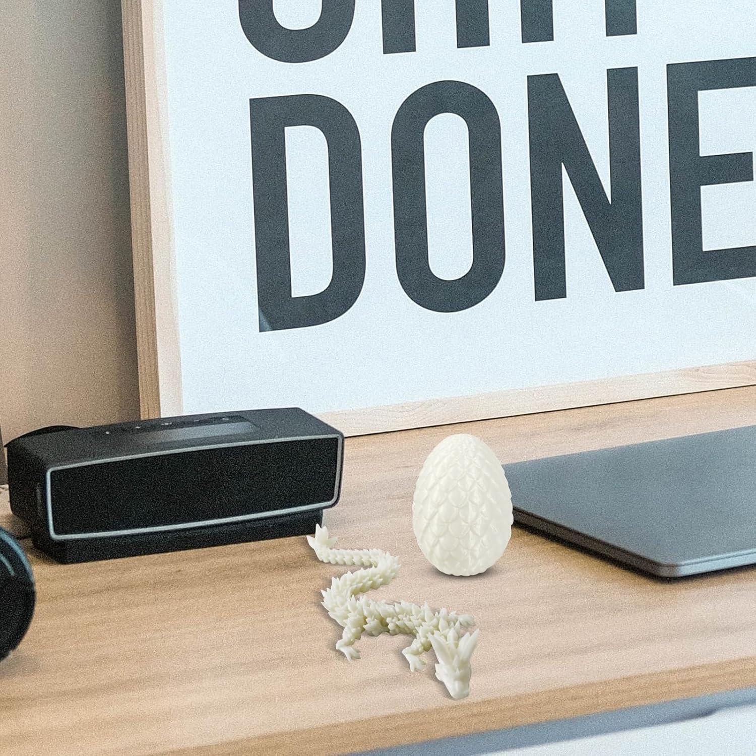 Easter Dragons 3D Printed Dragon Egg with Dragon Inside Crystal Dragon Fidget Toy for Adult Full Articulated Dragon for Home Office Decor