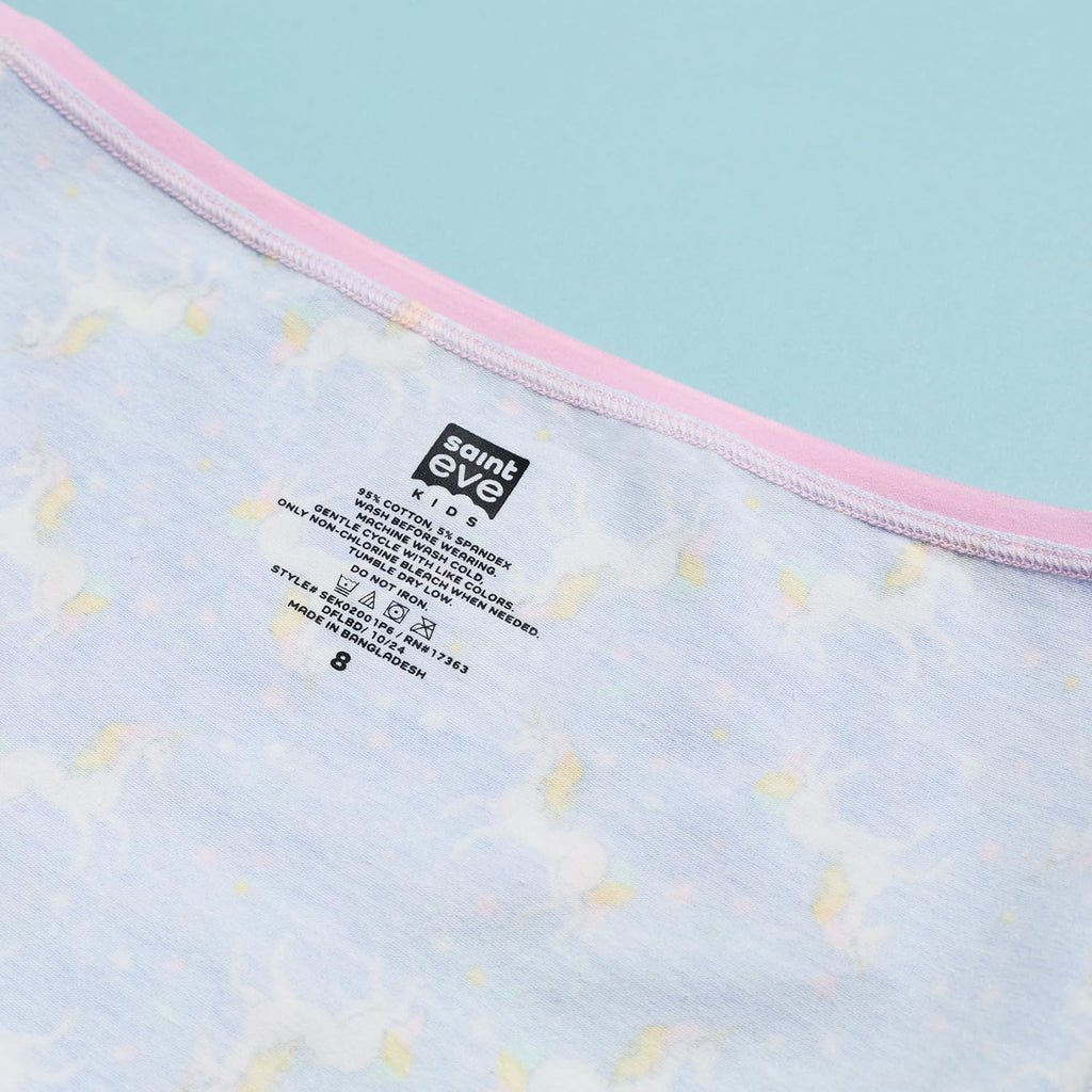 Saint Eve Kids Little Girls Cotton Underwear, Soft Breathable Multi Pack Brief Panties