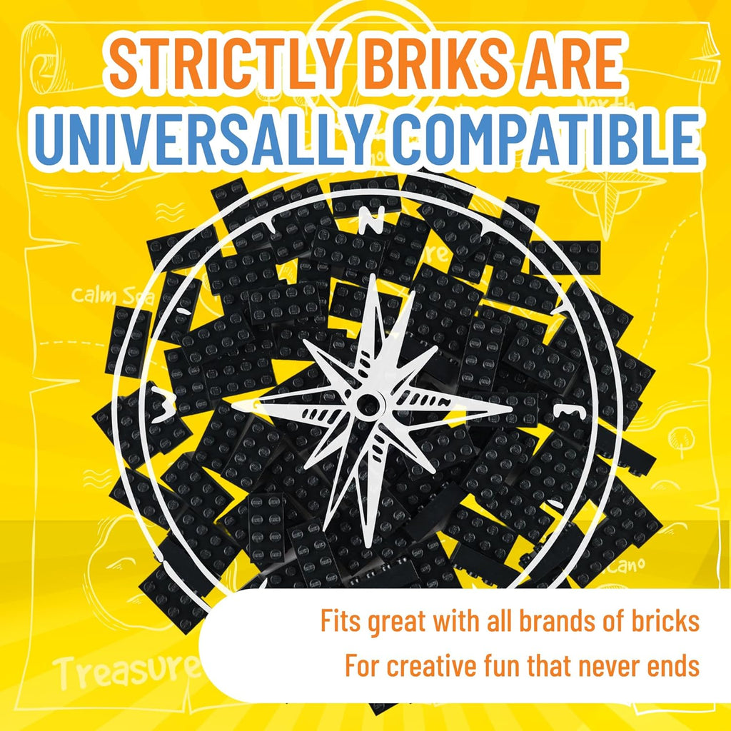 Strictly Briks Classic Bricks Starter Kit - 96-Piece Black 2x4 Set - Compatible with Major Brick Brands - Building Blocks for Ages 3+ - Encourages Creativity & Imagination