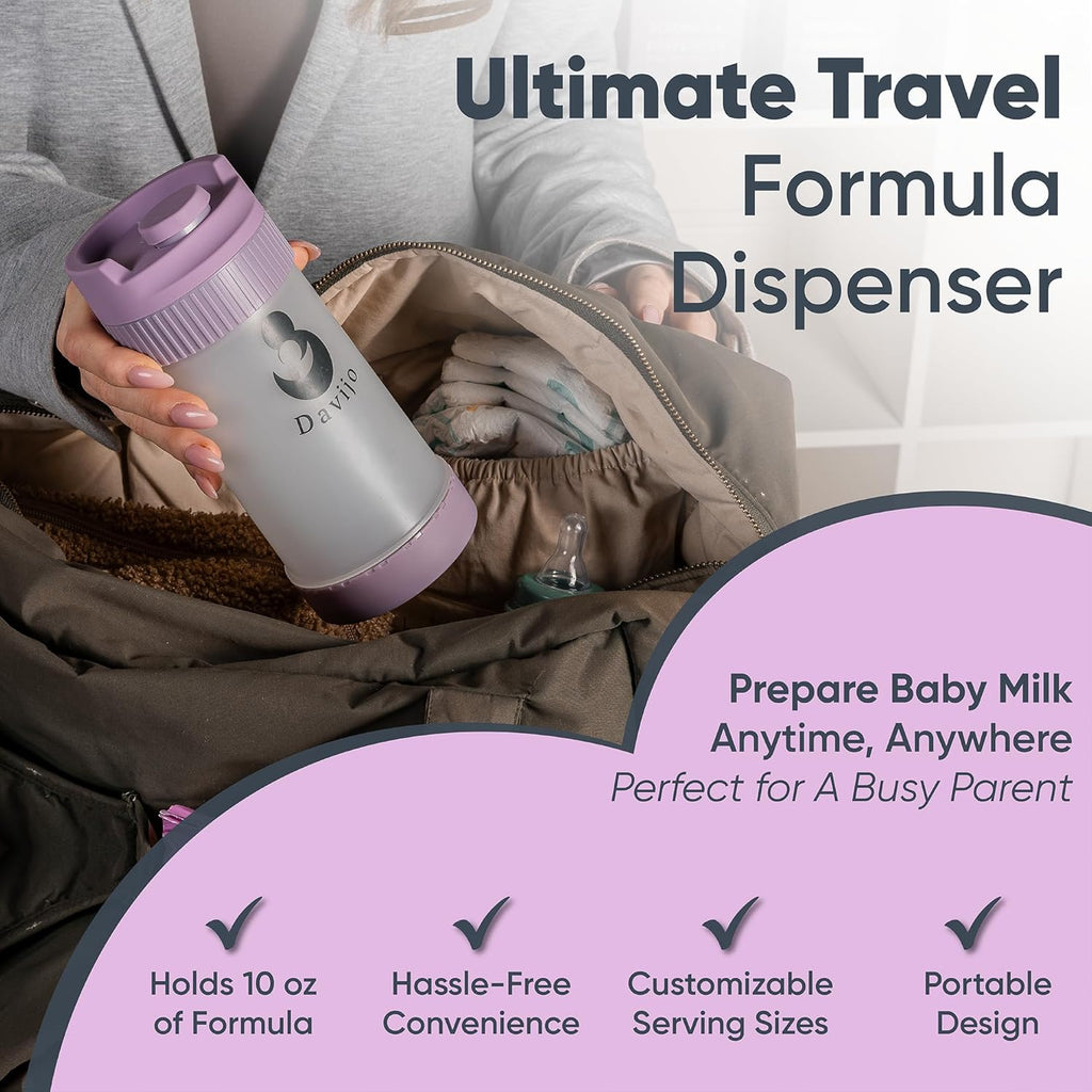 Formula Dispenser - Replaces Hand Scooping - Add Desired Amount with a Few clicks - Baby Formula Container to go - 10ounces Baby Milk Powder Storage - for Home & Travel