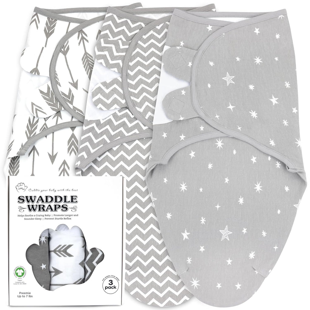 Preemie Swaddles 4-7 lbs - 3-Pack Premature Babies Swaddle Sleep Sack - Organic Cotton - Premature Infant Sleeping Sack - Easy Adjustable Baby Swaddle Blanket Wrap (Galaxy)