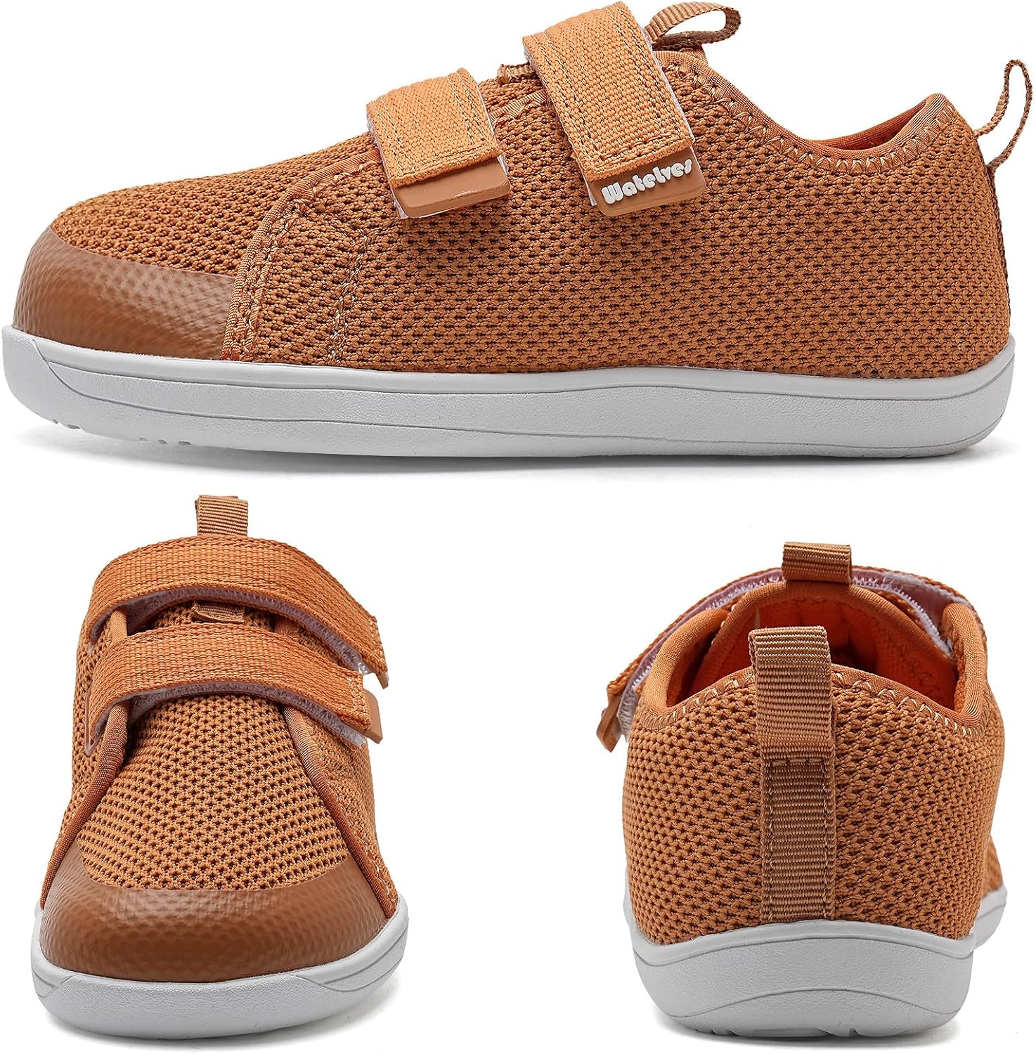 WateLves Toddler Little Kids Wide Barefoot Shoes The First Walking Shoes Girls Boys Breathable Zero Drop Minimalist Sneakers with Wide Toe Box Natural to Grow