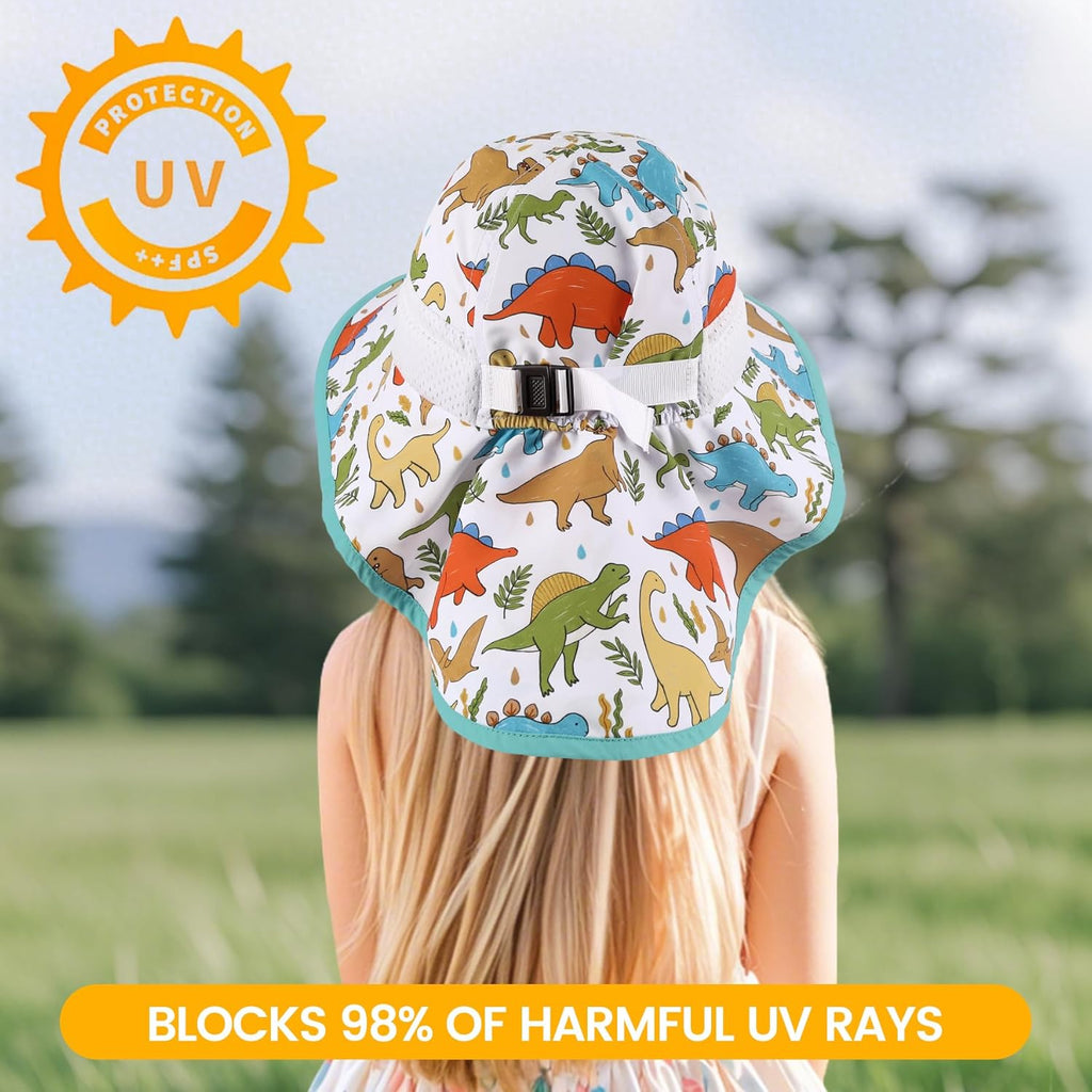 Baby Sun Hat with Neck Flap for Sun Protection Toddler Beach Hat UPF 50+ Outdoors 0-6 Years Boys Girls