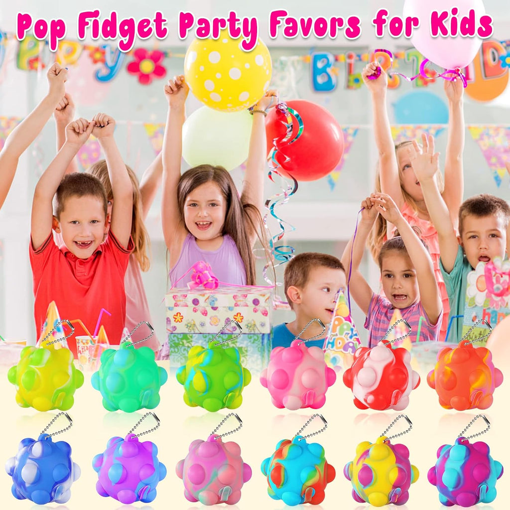 Inflatable Pop Ball Its Mini Fidget Toys Bulk 20 PCS 3D Stress Balls Fidgets for Classroom Prizes Easter Basket Stuffers for Kids Party Favors Squeeze Toys It Poppers Keychain Autism Sensory Toys Pack