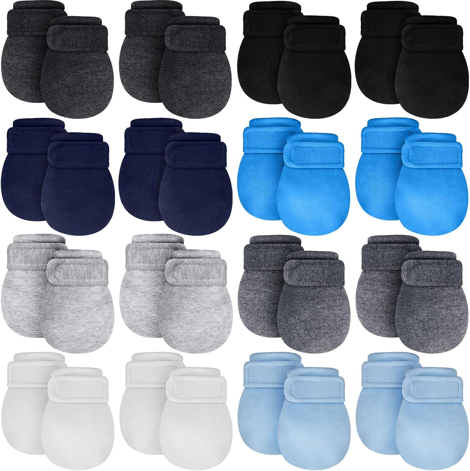 Newcotte Adjustable Baby Mittens No Scratch Newborn Cotton Breathable Gloves Warm Baby Mitts for Boys