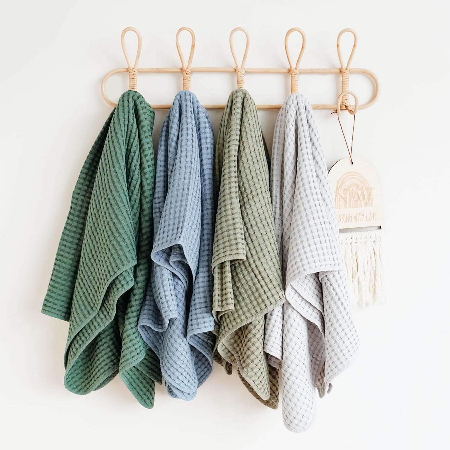 Konssy Waffle Baby Blanket - Soft & Cozy Nursery Swaddle Blanket, Lightweight Toddler Throw for Boys & Girls, Ideal for Wrapping(Blue)