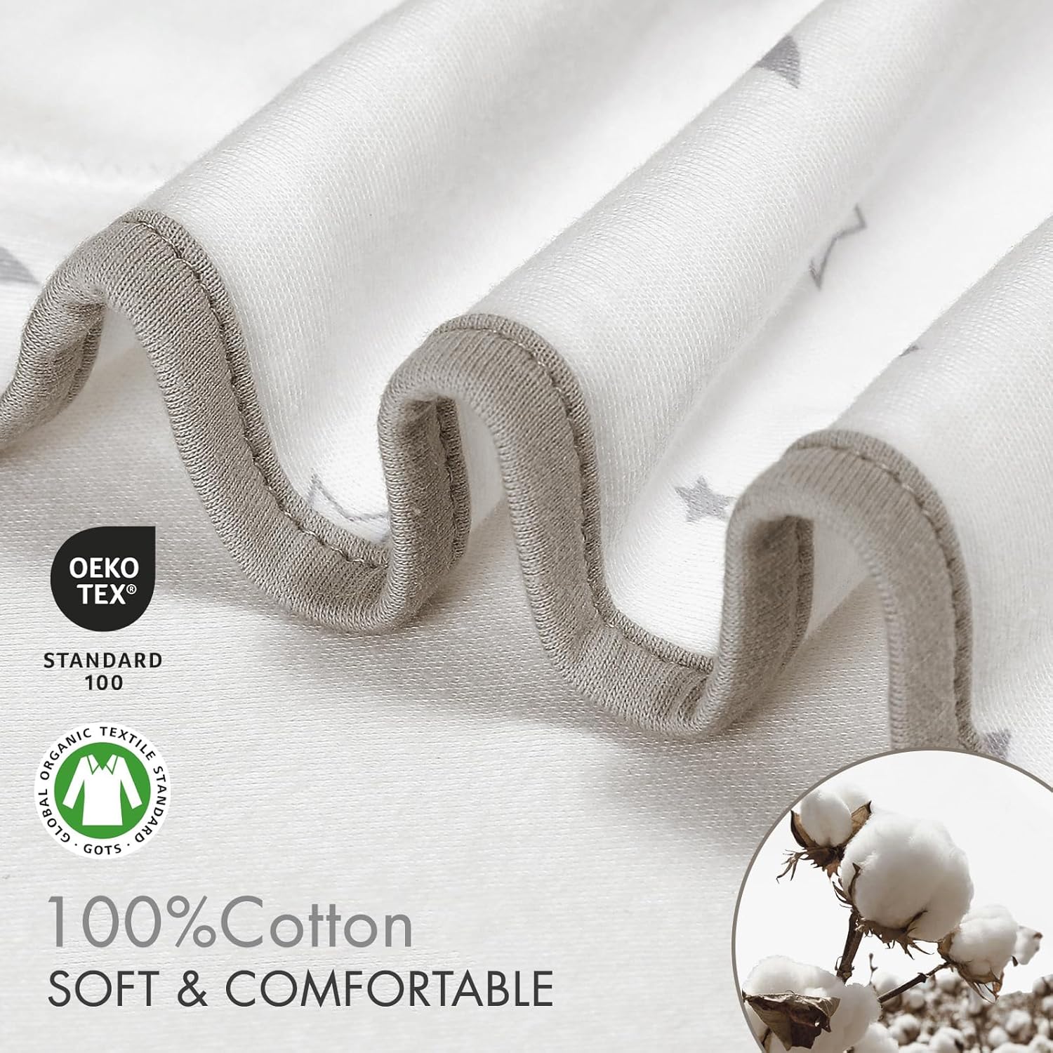 GLLQUEN BABY 3-Pack Swaddle Wrap blankets, Newborn Swaddles 0-3 months, Baby Swaddling Sack, Moon & Cloud, Infant Swaddle Blanket Wrap (Small/Medium)