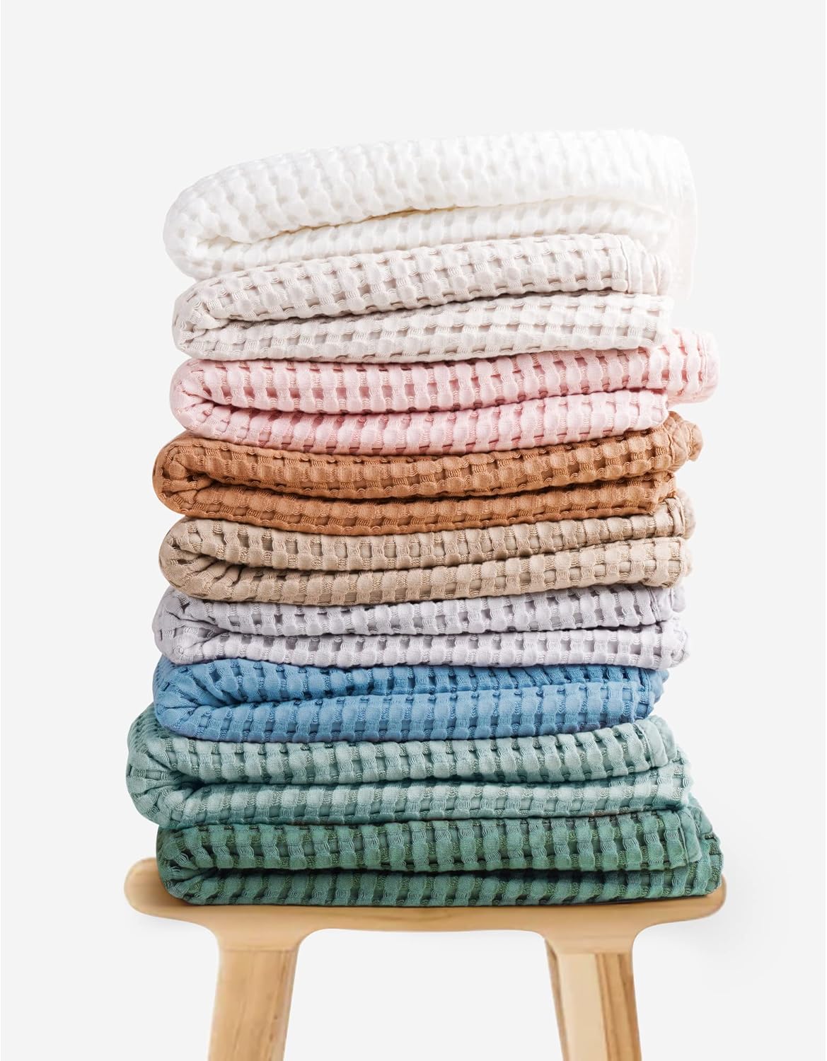 Konssy Waffle Baby Blanket - Soft & Cozy Nursery Swaddle Blanket, Lightweight Toddler Throw for Boys & Girls, Ideal for Wrapping(Blue)