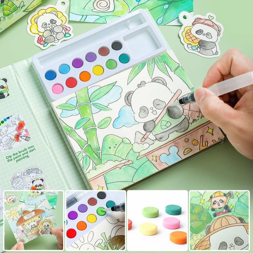 Paint with Water Coloring Books for Kids Ages 3-5, 4-8 – Cute Coloring Book for Teens,Arts and Crafts for Kids Ages 3 4 5 6 7 8+, Birthday Gift Toys for Girls Boys,Travel Toys-Panda