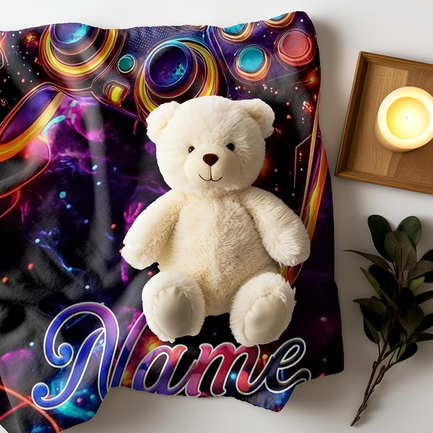 Ship Next Day, Custom Gaming Blanket - Printed in USA, Personalized Game Themed Blanket, Custom Name Blankets, Gift for Gamers Gaming Lover Enthusiasts, Birthdays, Holidays, Soft & Warm Throw