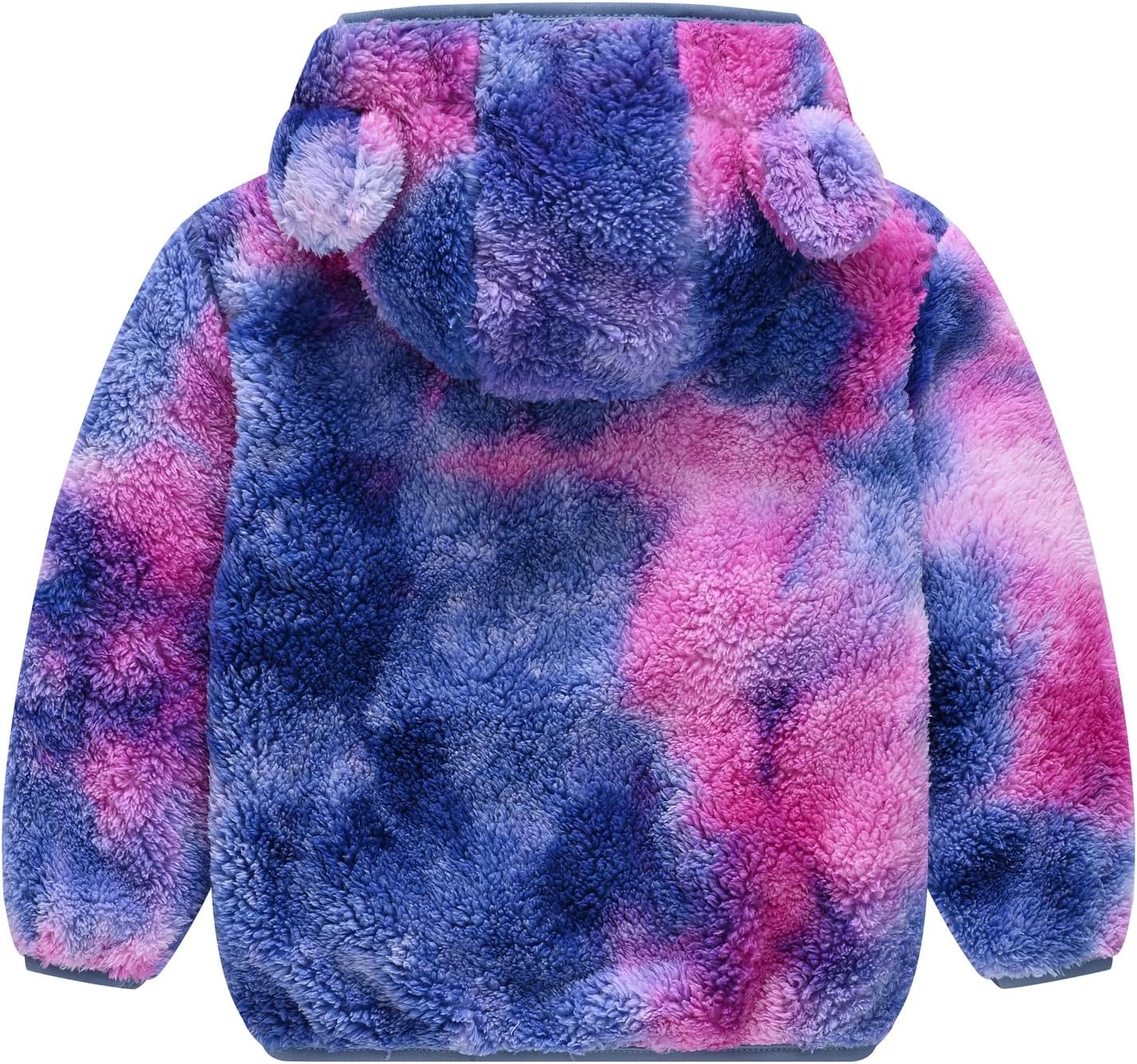 AIWUHE Toddler Boys Girls Hooded Jacket Fleece Hoodie Winter Warm Solid Color Teddy Coat Zip-up Bear Ear Sweater Fall Clothes