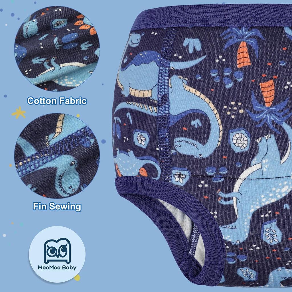 MooMoo Baby Absorbent Potty Training Pants 8 Packs Cotton Training Underwear for Boys 9T
