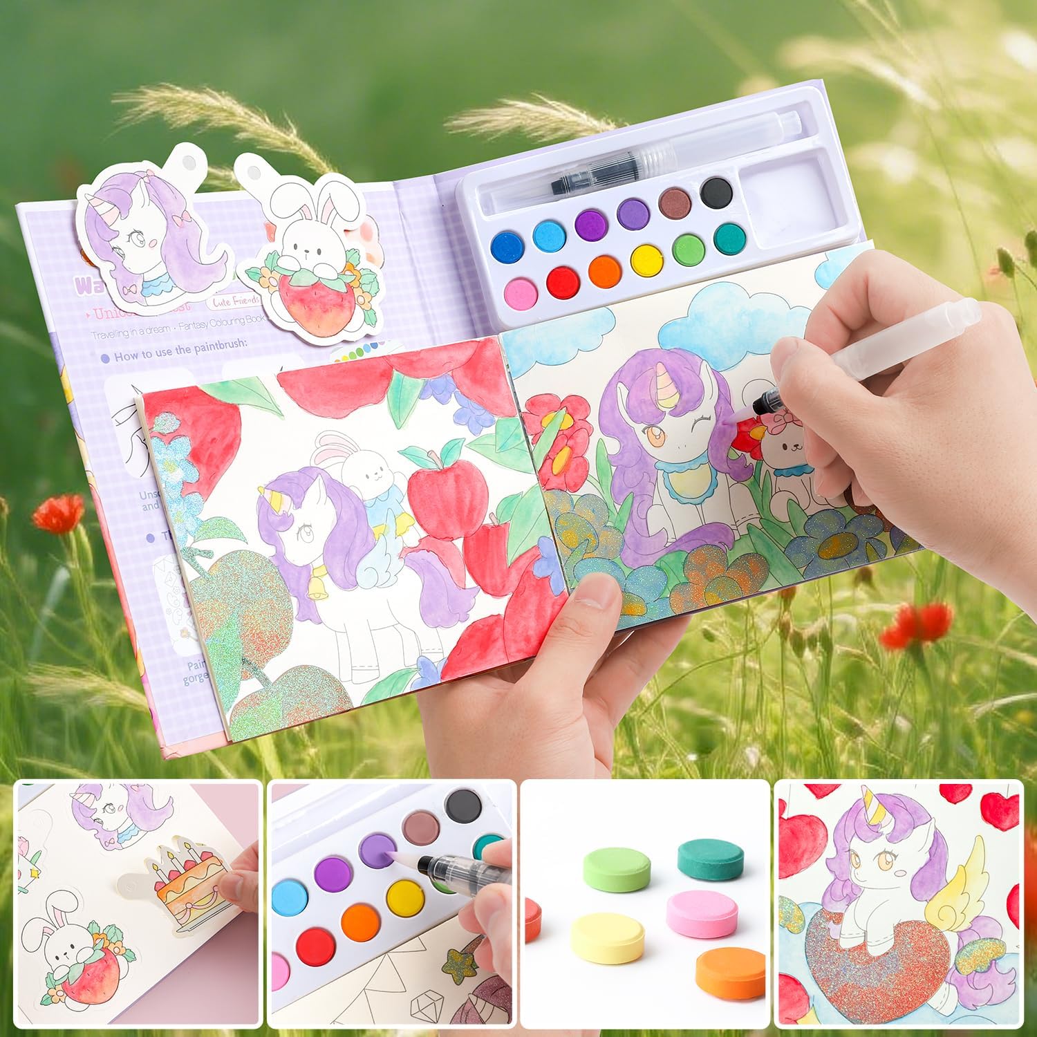 gesboole Paint with Water Coloring Books for Kids Ages 3-5, 4-8 – Cute Coloring Book for Teens,Arts and Crafts for Kids Ages 3 4 5 6 7 8+, Birthday Gift Toys for Girls Boys,Travel Toys -Unicorn