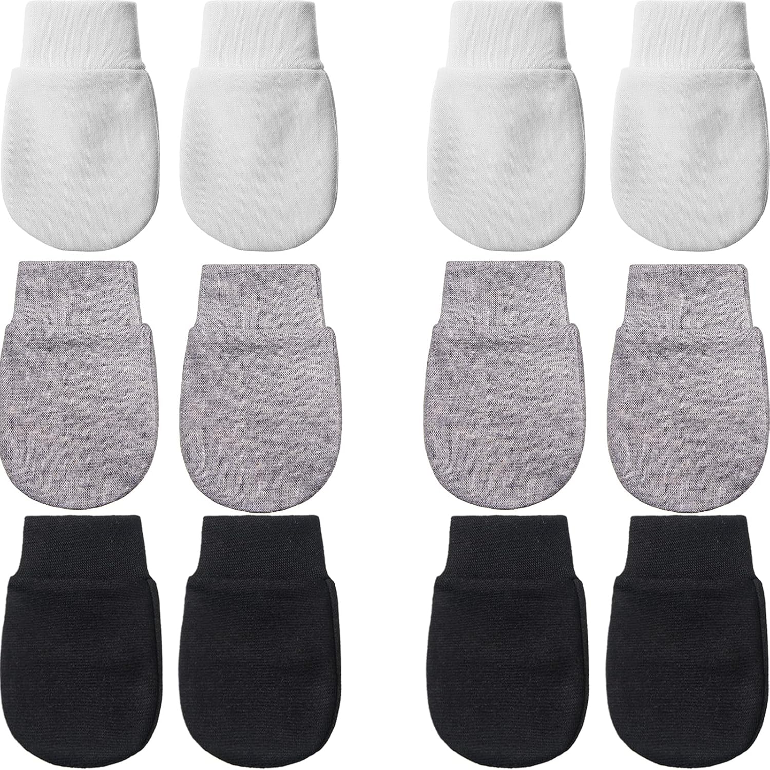 Geyoga 6 Pairs Newborn Baby Mittens No Scratch Gloves Infant Toddler Anti Scratch Essentials Unisex for 3-9 Months Girls Boys