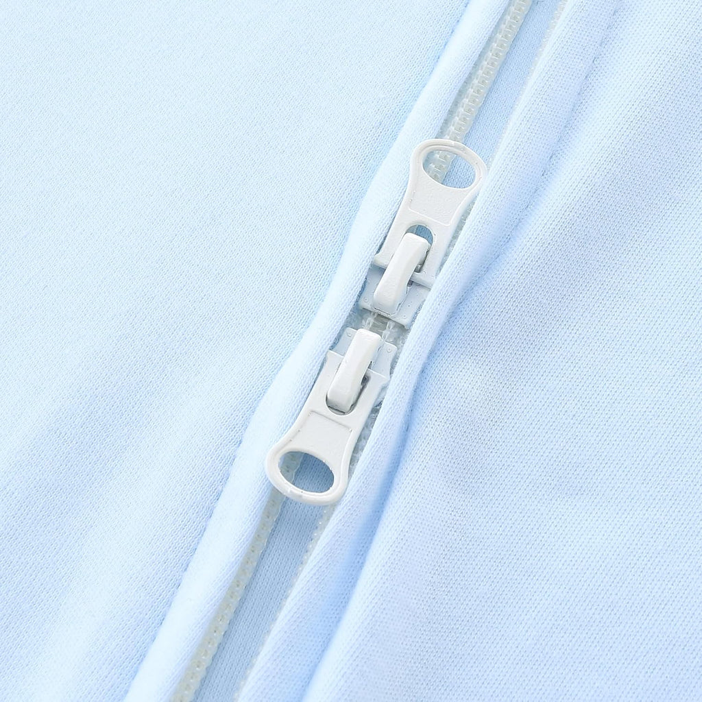 Baby Romper 100% Organic Cotton Pajamas One Piece Long Sleeve Zipper Footie Onesie for 0~12M Baby