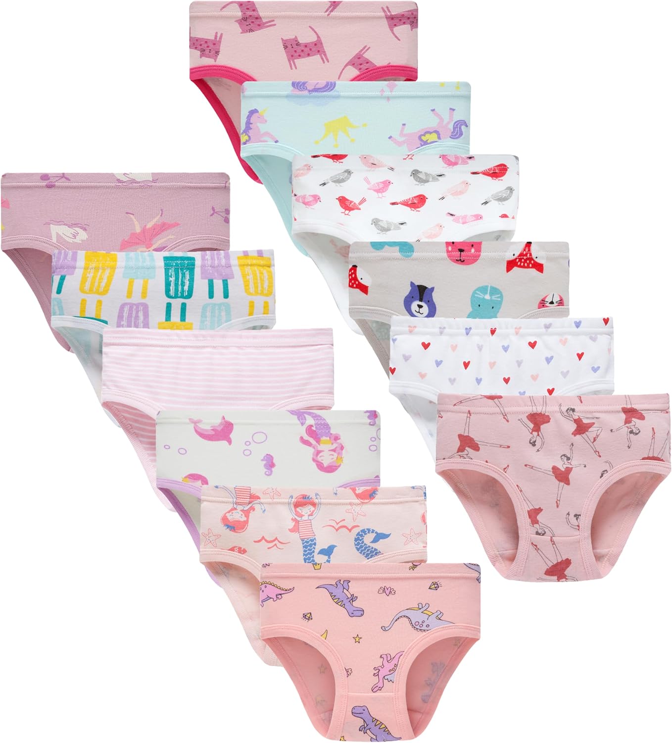 Boboking Girls Soft Underwear Toddler Kids Briefs Cotton Panties 12-pack