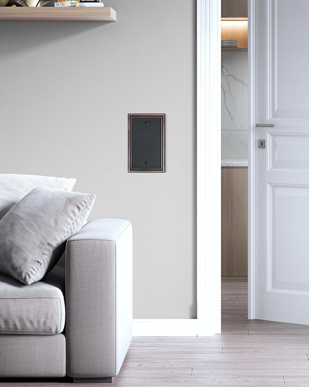 2-Pack Single Blank Wall Plates, Durable Solid Zinc Alloy Blank Outlet Covers, Decorative Aged Bronze Wall Plate Cover for Unused Outlets/Switches, Corrosion Resistant