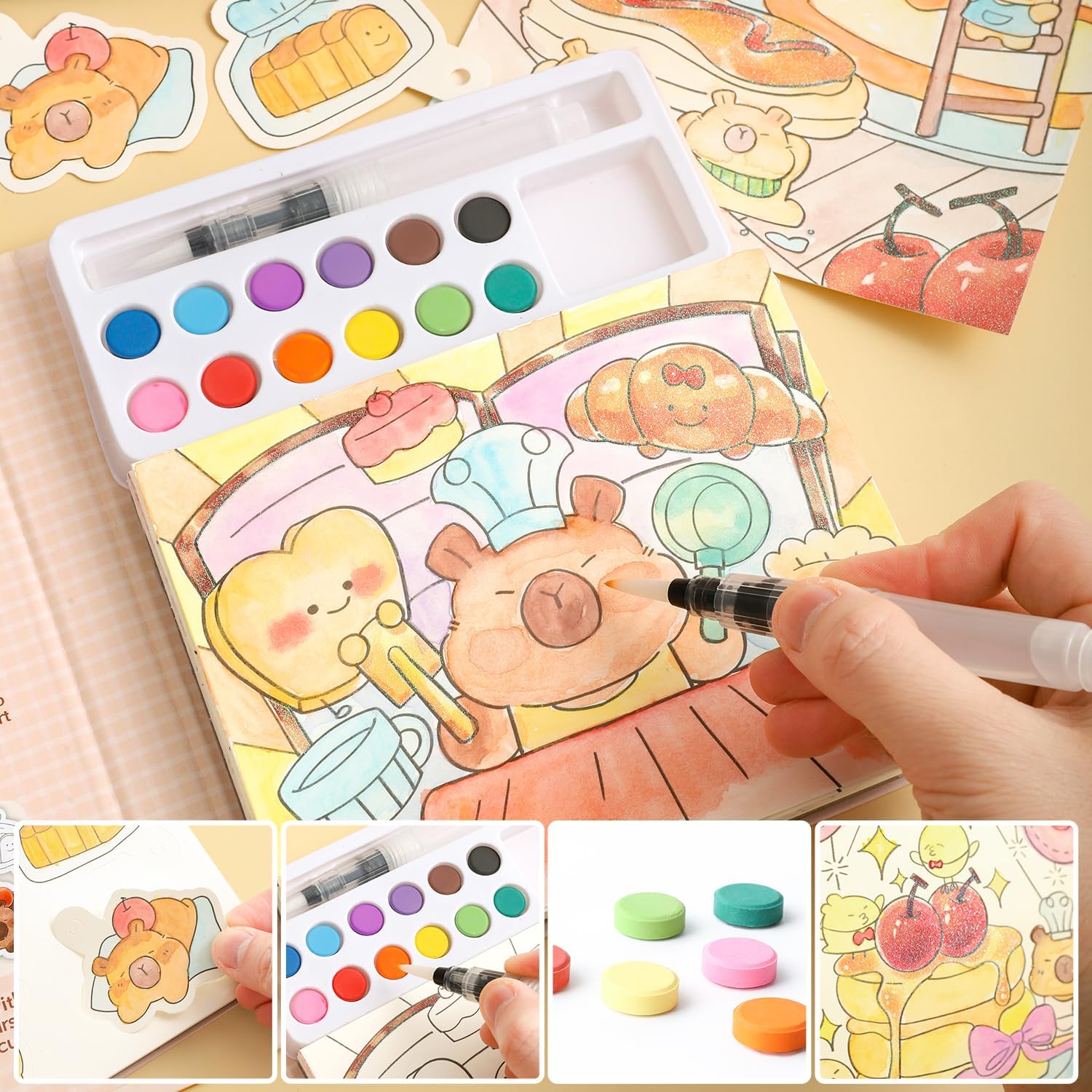 Paint with Water Coloring Books for Kids Ages 3-5, 4-8 – Cute Coloring Book for Teens,Arts and Crafts for Kids Ages 3 4 5 6 7 8+, Birthday Gift Toys for Girls Boys,Travel Toys-Capy