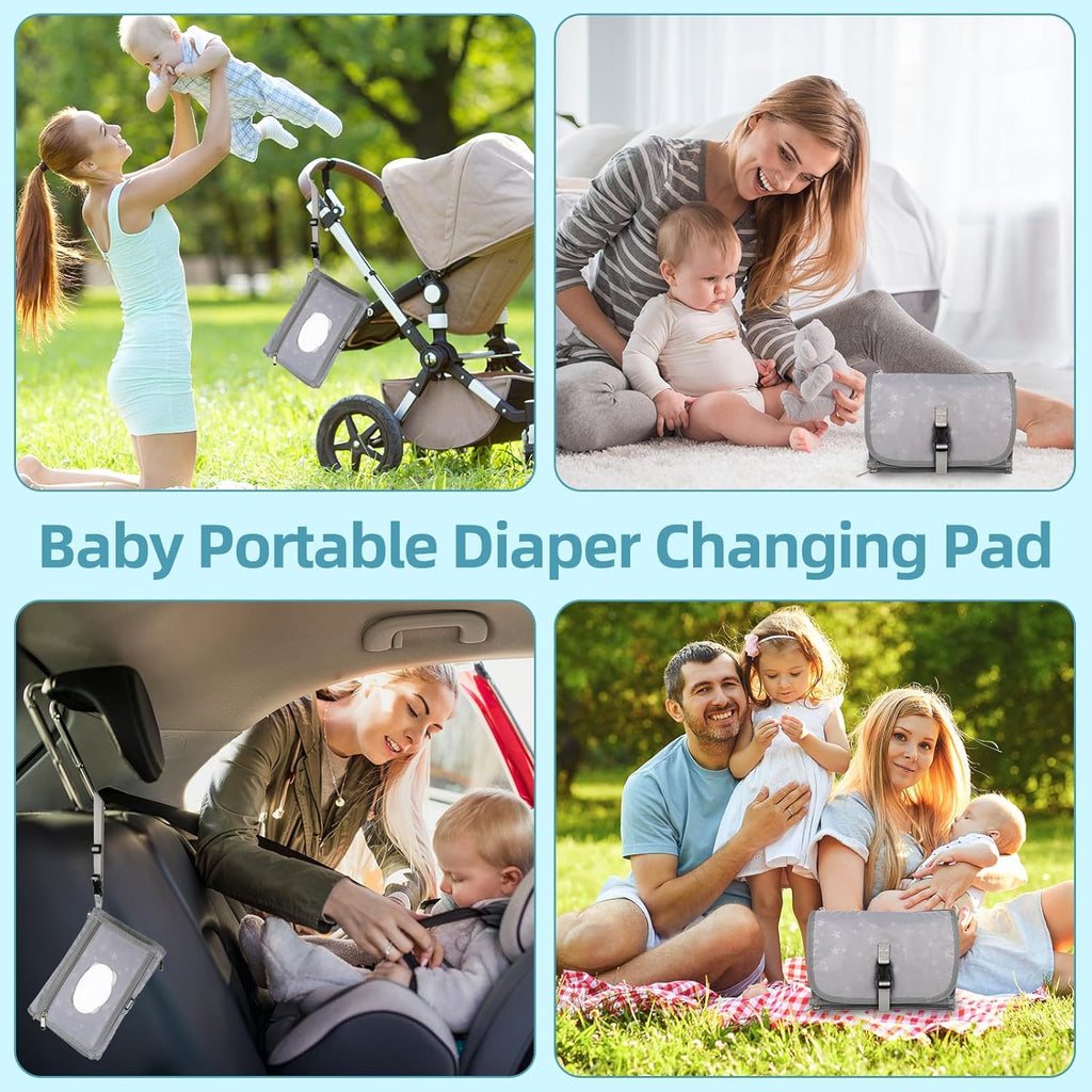 Portable Baby Diaper Changing Pad with Wipe Dispenser and Waste Bag Dispenser Detachable Diaper Changing Travel Bag with Waterproof Changing Mat Well Organized for Changing Kits
