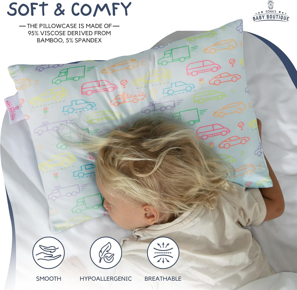 Kona's Perfect Toddler Pillow - Softest Pillowcase, 13 x 18 inch, Ages 2-3