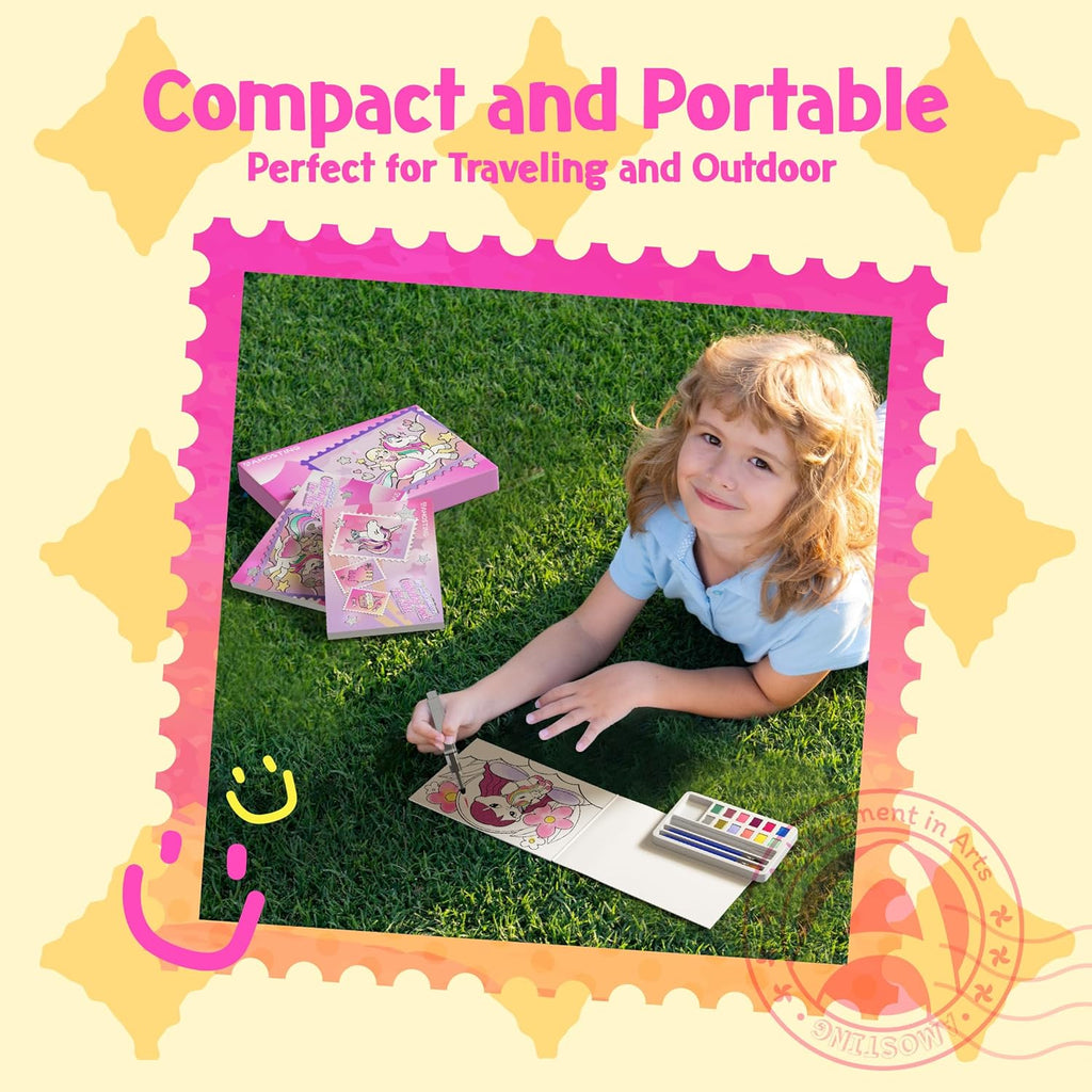 Paint with Water Unicorn Coloring Books for Toddlers,Water Color Paint Set for Teens, Arts and Crafts for Girls Boys Ages 3 4 5 6 7 8+, Birthday Christmas Gift,Travel Toys