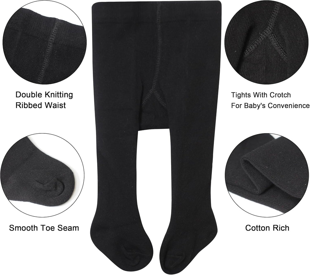 Baby Girls Tights White Thick Leggings Stockings Cotton Pantyhose for Newborn Infant Toddler 1Pack