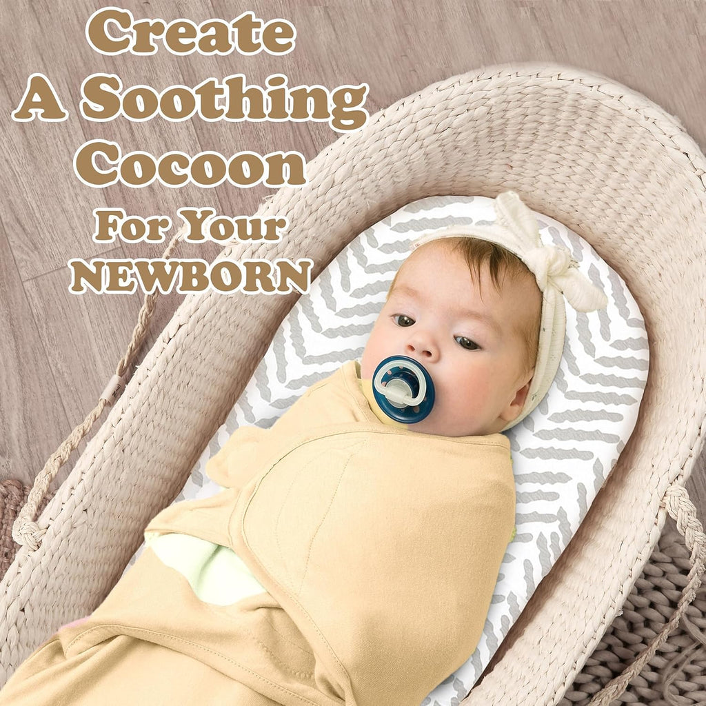 Bublo Baby Swaddle & Sleep Sack - 3 Pack for Newborns 0-3 Months - Infant Adjustable Swaddle Blanket Wrap - Pastel Banana-Pink