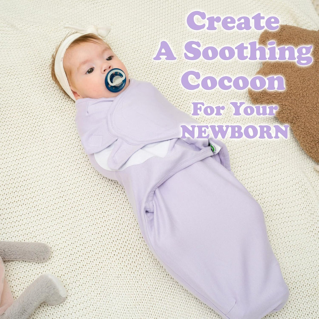 Bublo Baby Swaddles for Newborns – 3-Pack Infant Swaddles 0-3 Months – Adjustable Swaddle Sleep Sack – Soft Organic Cotton Baby Wrap for Safe & Cozy Sleep (Baby Pink-Lavender)