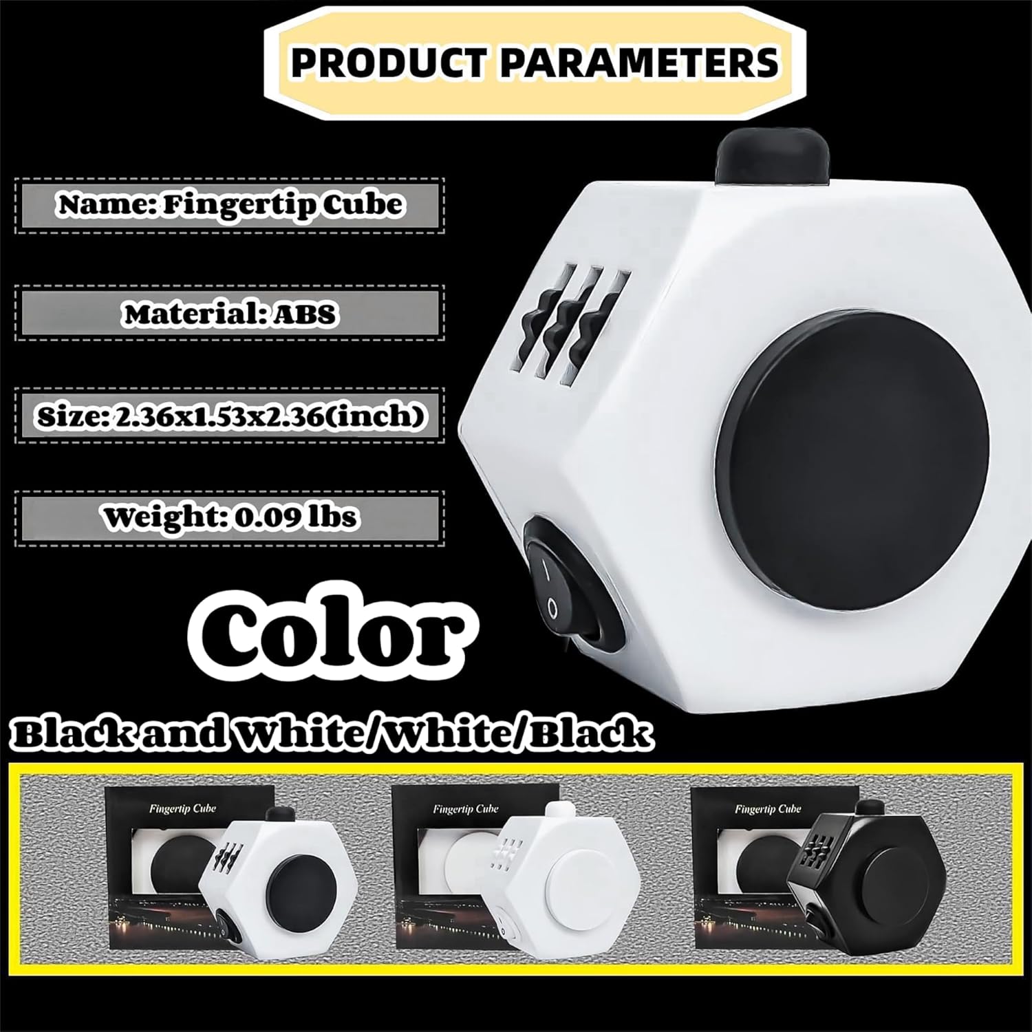 Stress Relief Fingertip Cube Fidget Toys,Fidgets UFO Cube/Relaxing Magic Cube Hand-Held Toys for Adults and Children, Killing Time Cool Fidget Block for ADD/ADHD/ Fidget Gadget UFO Cube Gifts (White)