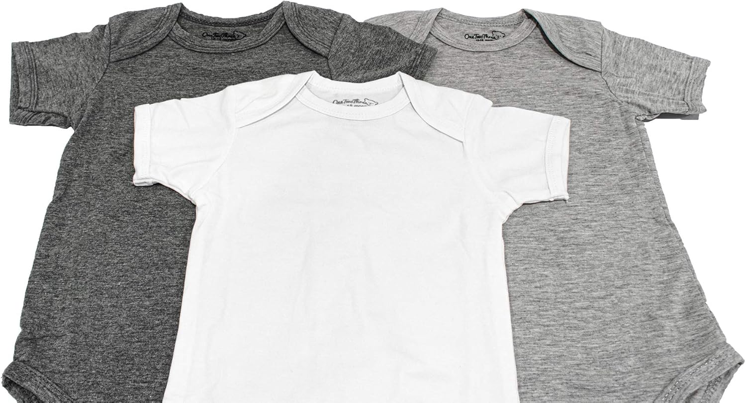 123 Bear Baby Cotton Spandex short-sleeve bodysuits unisex boy girl