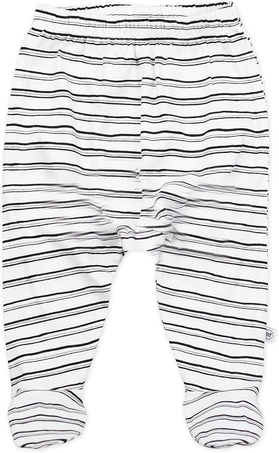 HonestBaby 3-pack Footed Pants Roomy Fit Pull on Bottoms 100% Organic Cotton for Infant Baby Boys, Girls, Unisex