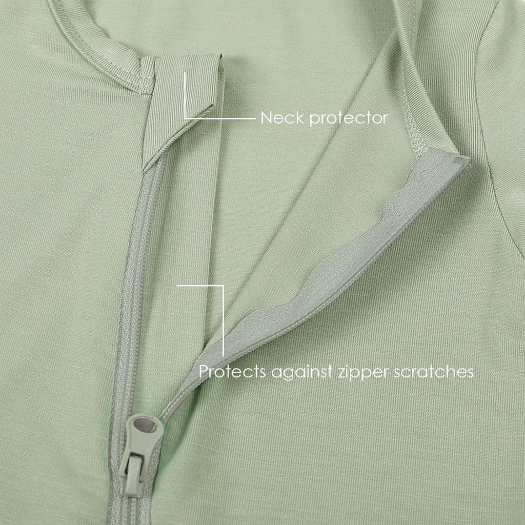 OPAWO Bamboo Baby Pajamas 3 Pack, Double Zipper Bamboo Sleepers for Baby Boy Girl Romper, Toddler Summer Clothes Outfit 0-24M