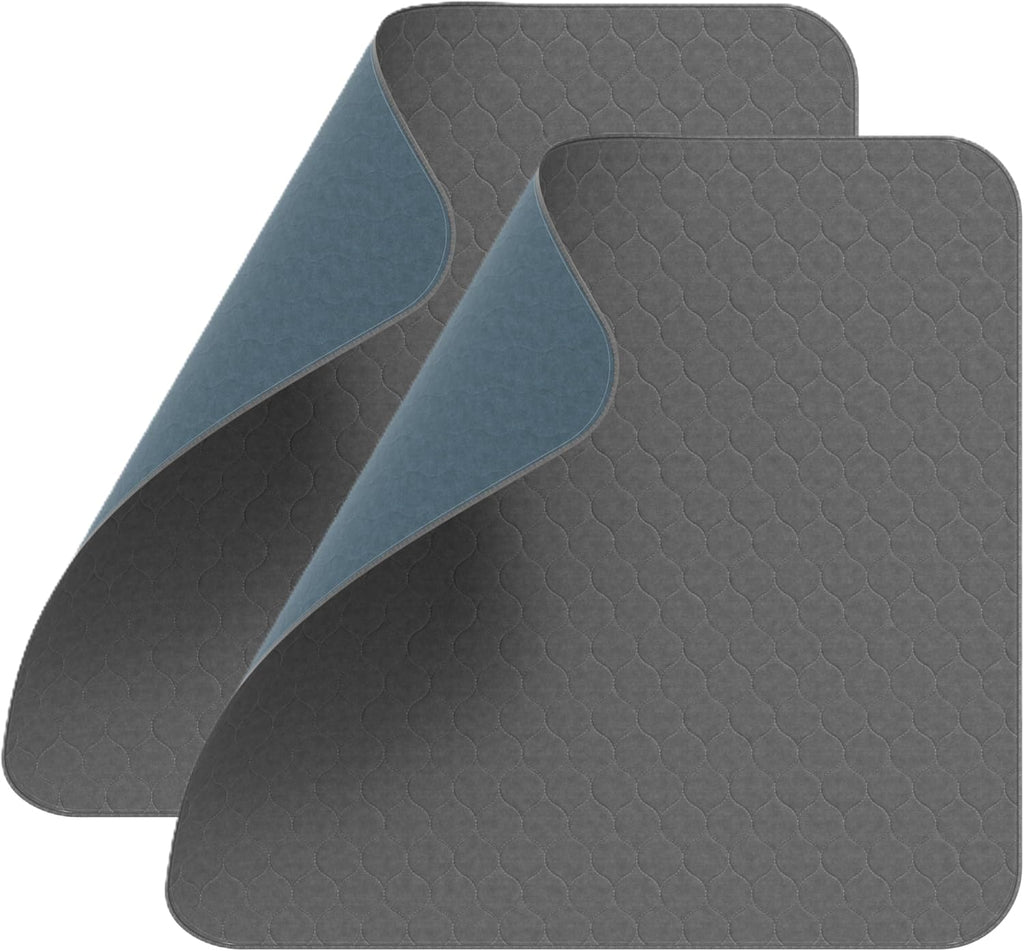 Inspire Underpads | Stain Hiding Gray Reusable Incontinence Bed Pads | Waterproof Mattress Pad | for Adults Babies and Dogs (34 X 36 - 2 Pack)
