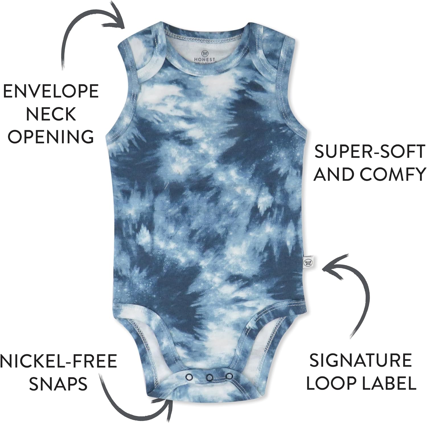 Sleeveless Bodysuits One-piece 100% Organic Cotton for Baby Boys, Girls, Unisex