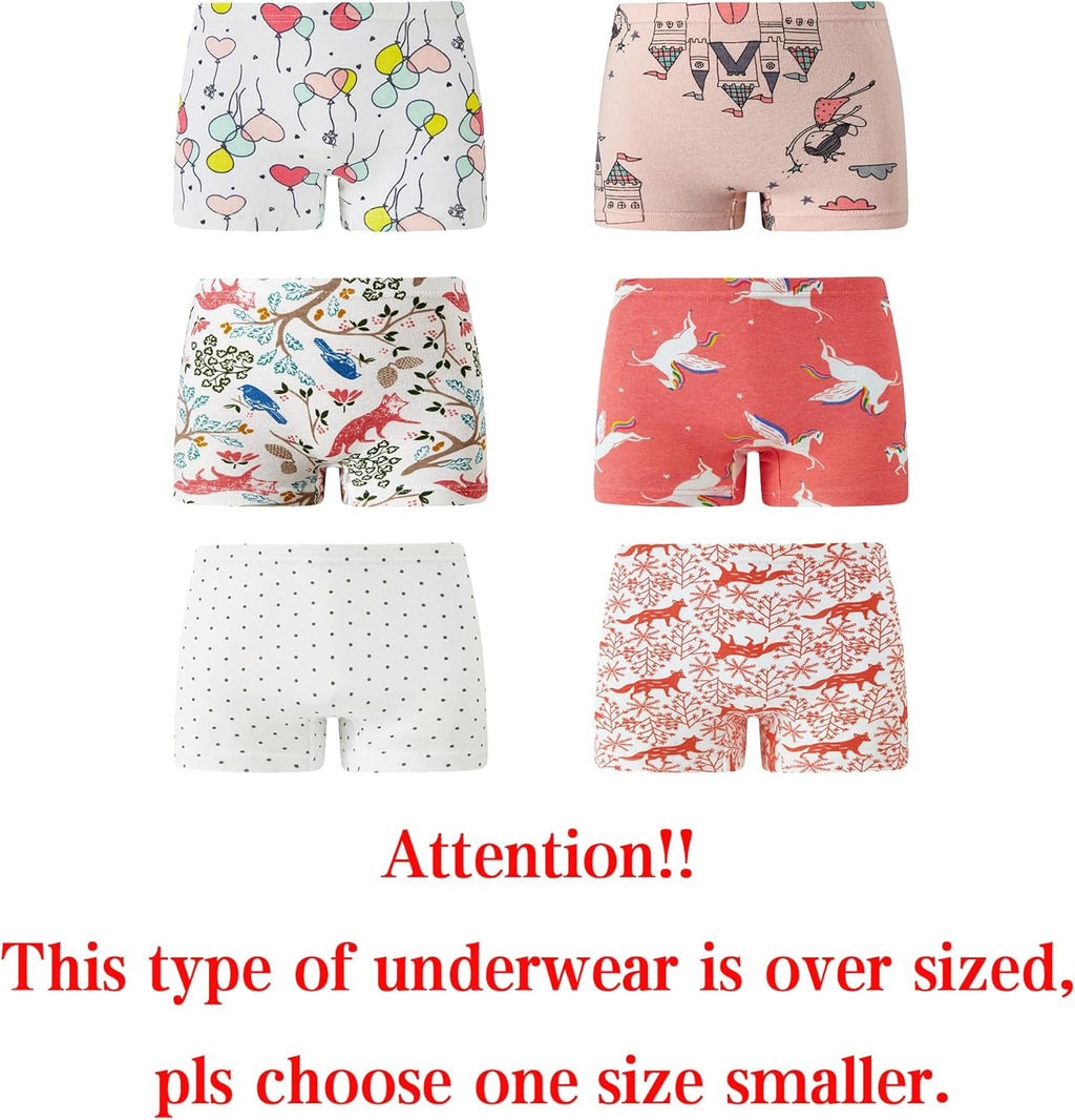 KikizYe Little Girls Boyshort Panties Big Kids Soft Cotton Underwear
