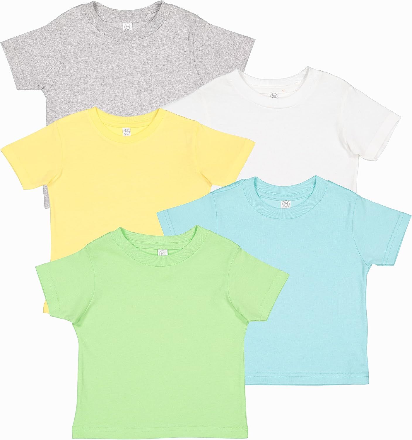 RABBIT SKINS, Infant Baby Fine Jersey Short Sleeve Tee 5 Pack