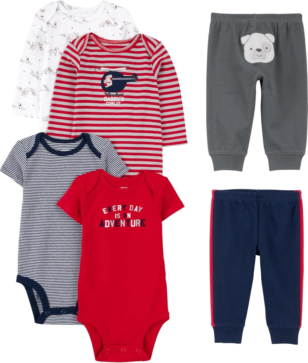 Simple Joys by Carter's unisex-baby 6-piece Bodysuits (Short and Long Sleeve) and Pants Set
