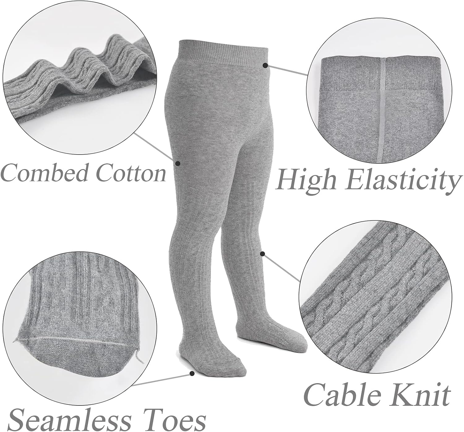 Mini angel Baby Tights Toddler Girl Tights Seamless Cable Knit Leggings Soft Cotton Stockings Pantyhose 3/4/5 Pack