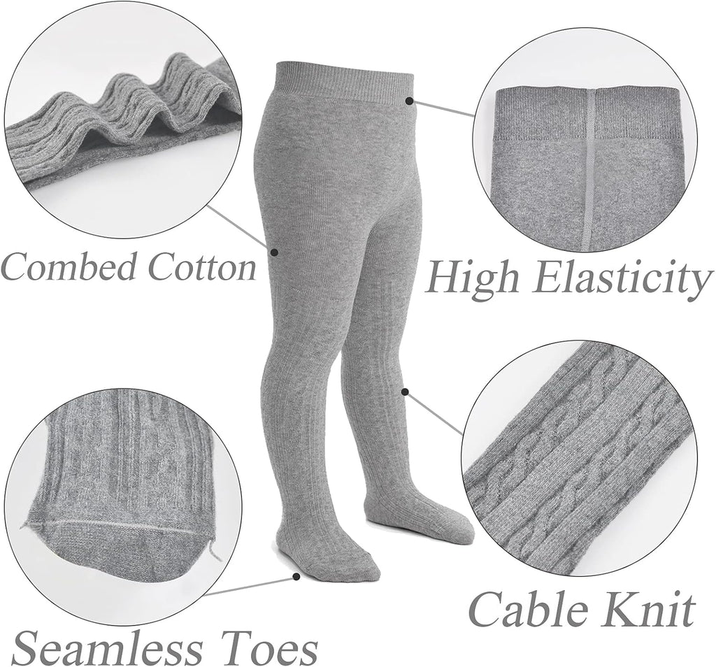 Mini angel Baby Tights Toddler Girl Tights Seamless Cable Knit Leggings Soft Cotton Stockings Pantyhose 3/4/5 Pack