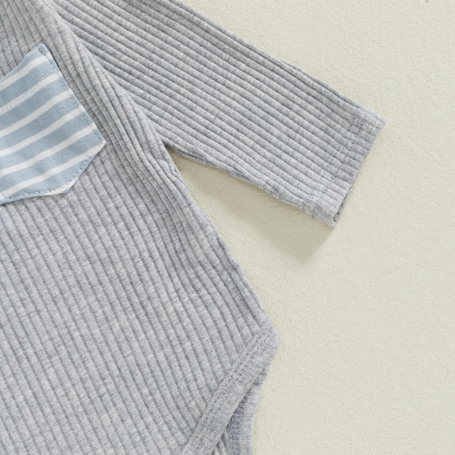 fhutpw Baby Boy Clothes 3 6 12 18 Months Ribbed Knitted Long Sleeve Romper and Pants Sets Newborn Fall Splicing Color Outfits