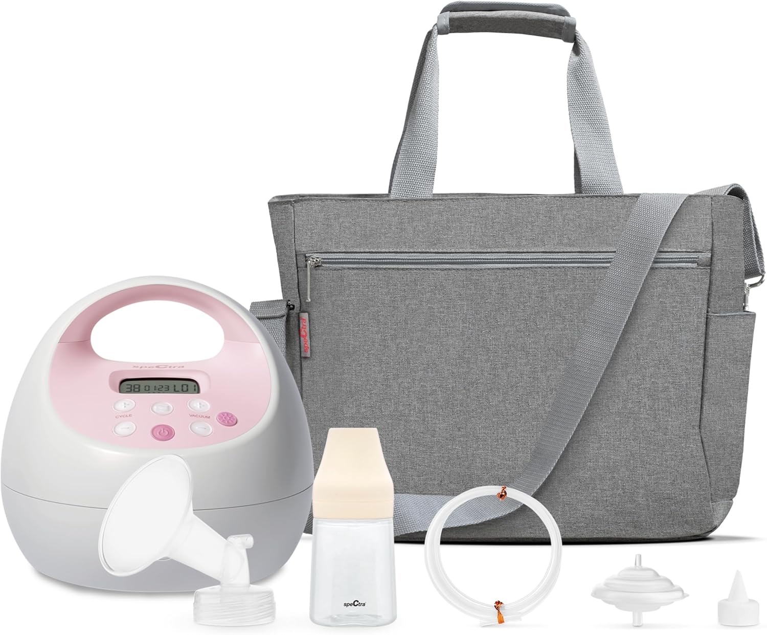 Spectra Baby S2 Plus Premier Electric Breast Pump with Grey Tote Premium Accessory Kit - 24 mm