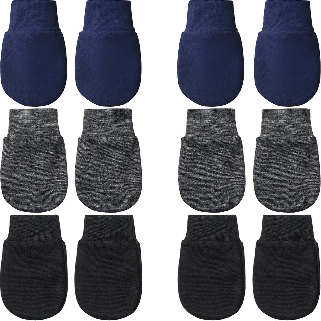 Geyoga 6 Pairs Newborn Baby Mittens No Scratch Gloves Infant Toddler Anti Scratch Essentials Unisex for 3-9 Months Girls Boys