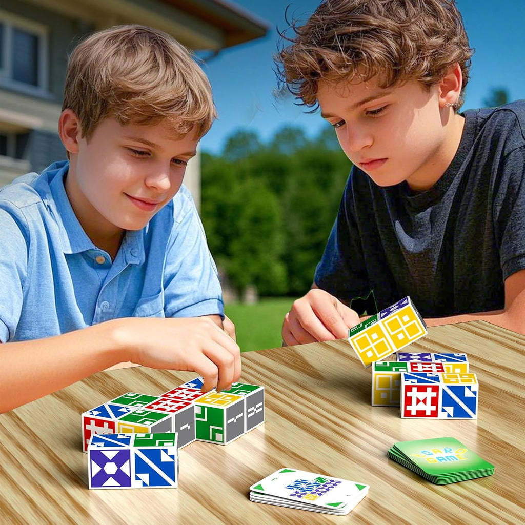 Family Board Game for Kids & Adults, Block Puzzle Games for Boys & Girls Ages 4-8 8-12, 2+ Player Card Matching Puzzles for Children 3+ Year Olds
