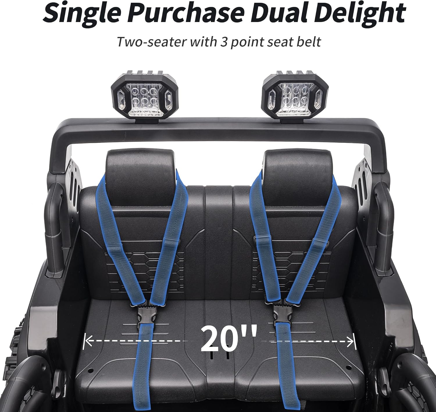 2 Seater Ride on Car Truck, 12V Kids Electric Ride on Toy for Big Kids Age 3-8 w/Remote Control- Black