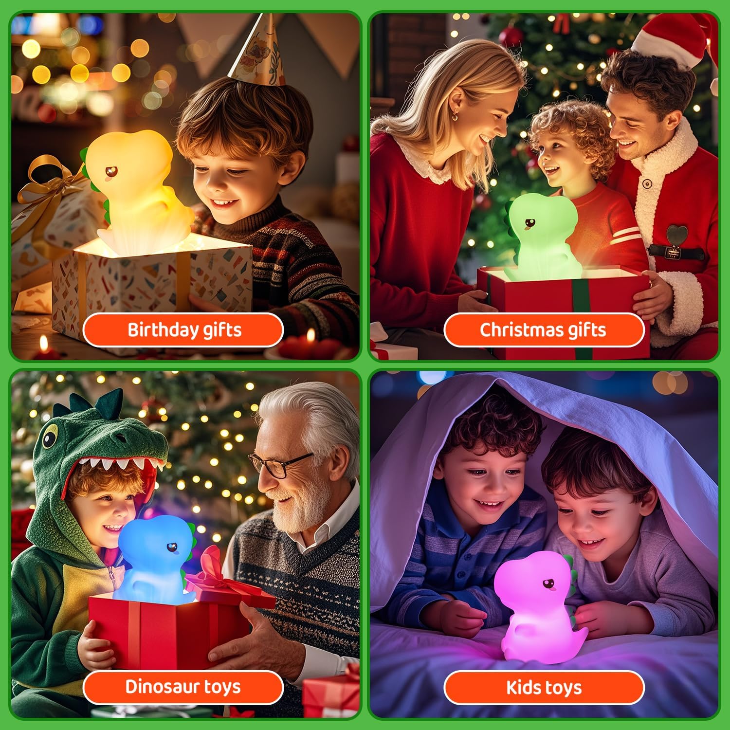 One Fire Dinosaurs Night Lamp, Remote 16 Colors Baby Night Lights for Nursery,Dimmable Dinosaur Lights for Bedroom Decor,Rechargeable Night Light for Baby Nursery,Silicone Dinosaur Gifts for Boys Toys