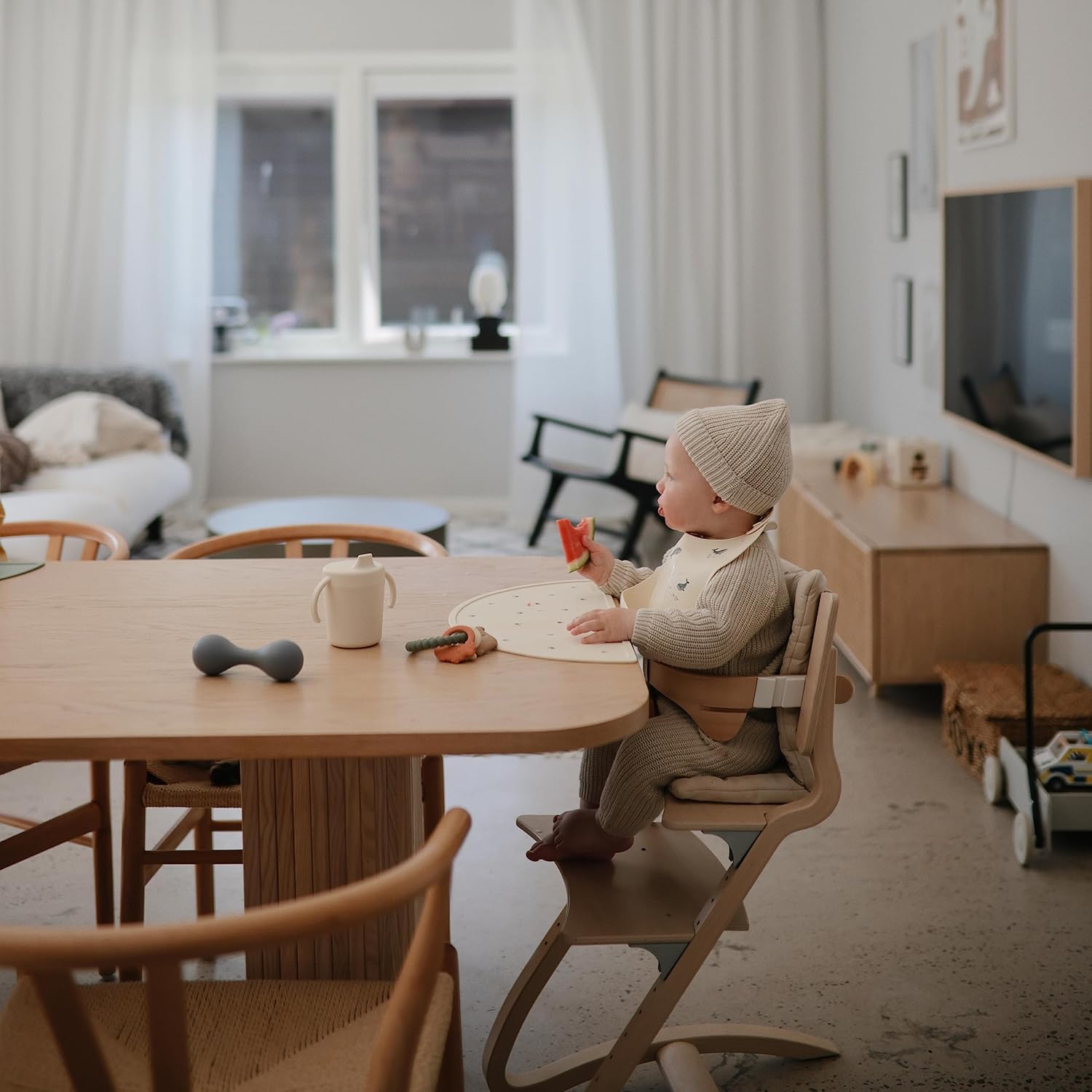 mushie Silicone Baby Shaker Rattle Toy | Ages 3+ Months (Tradewinds)