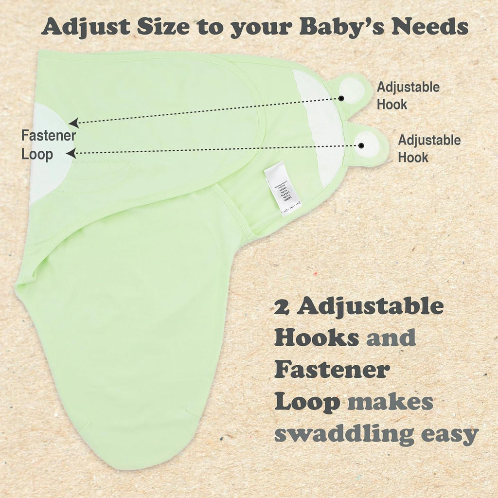 Bublo Baby Swaddles for Newborns – 3-Pack Infant Swaddles 3-6 Months – Adjustable Swaddle Sleep Sack – Soft Organic Cotton Baby Wrap for Safe & Cozy Sleep (Pastel Green)