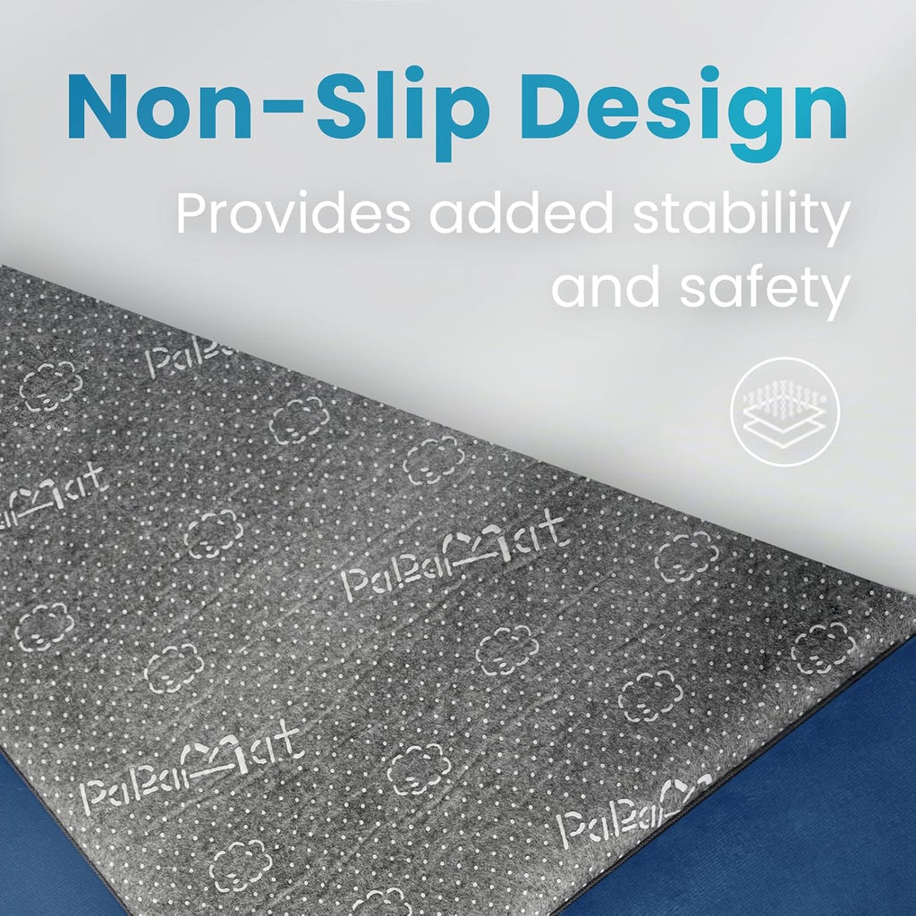 Ultra Soft Baby Play Mat,1.3" Thick Elasti-Foam 59"×71" Playpen Mat for Infants,Toddlers,Kids,Water-Repellent Coral Fleece Nursery Rug,Non-Slip Safe for Tummy Time&Crawling(Royal Blue)